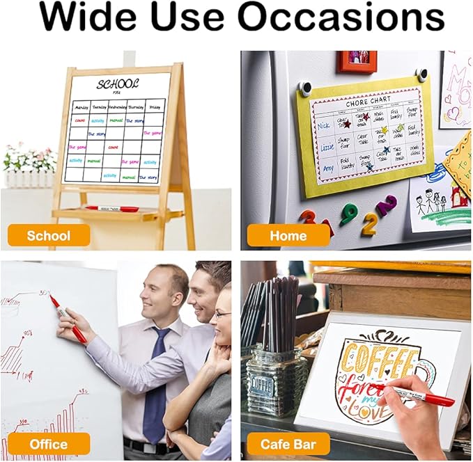 Shuttle Art Wet Erase Markers, 15 Pack Red 1mm Fine Tip Smudge-Free Markers - Image 3