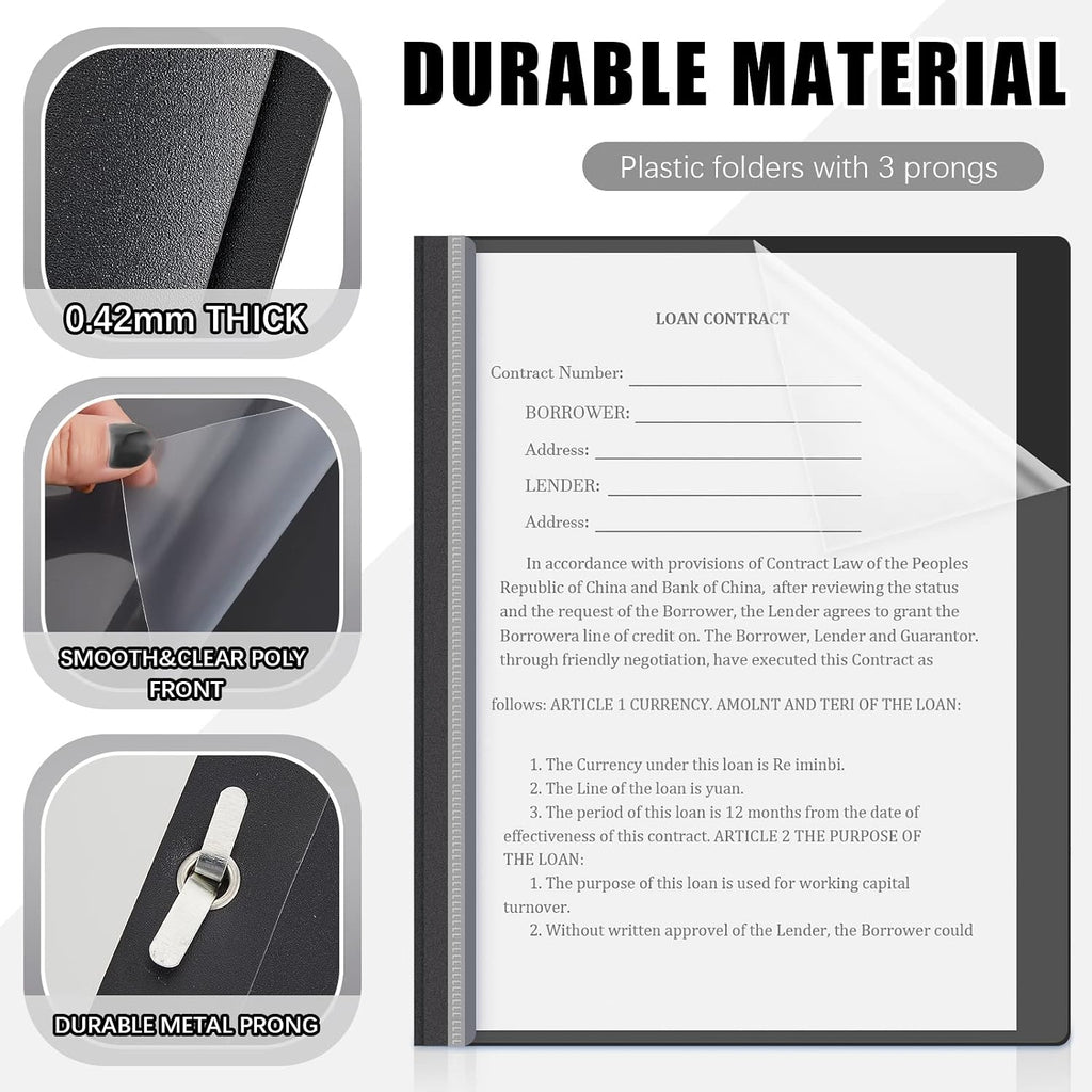 teling 100 pcs clear front report covers with, close-up detail