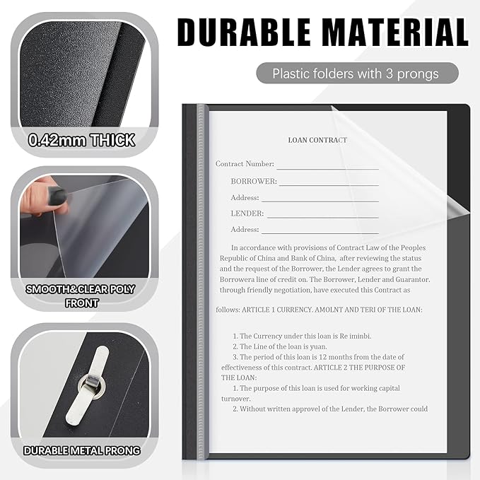 Teling 72 Pack Clear Front Report Covers Bulk Business Report Covers Plastic - Image 3