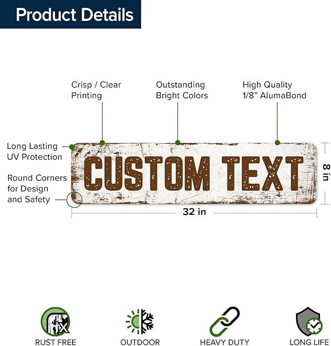 Custom Sign, Custom Street Sign, 11 Font Colors, 13 Font Styles, 4 Hole Options - Image 6