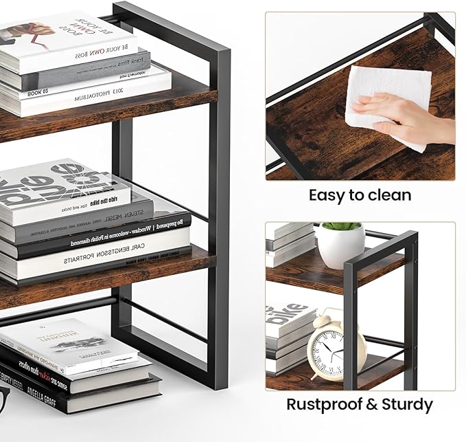 ART-GIFTREE Office Desk Shelf Organizer, Wood Desktop Bookshelf Supplies - Image 6
