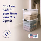 HOMZ 2-Pack Latching Lid, Large Clear Plastic Storage Bins w/Lids, 112 Quart - Image 2