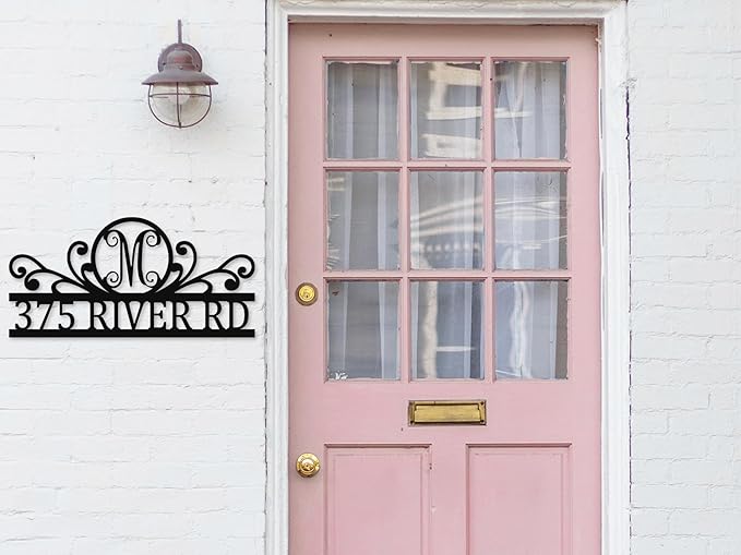 House Numbers for Outside With Custom Initial, Custom Metal House Numbers Sign - Image 8