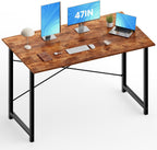 OLIXIS Computer Desk, Home Office Desk, Study Table 47 Inch | Gaming Writing Work Station, Metal Frame Sturdy Durable, Easy Assembly Bedroom, Simple Rustic Style