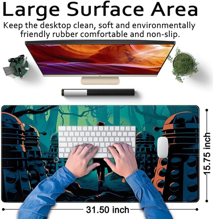 Mechanical Cattle Adventure Anime Desk Pad Mat Game Playmat Black Mousepad - Image 6