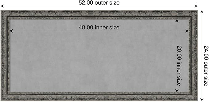 Amanti Art Black Framed Magnetic Board 24x52 Oversize Vision Board - Image 2