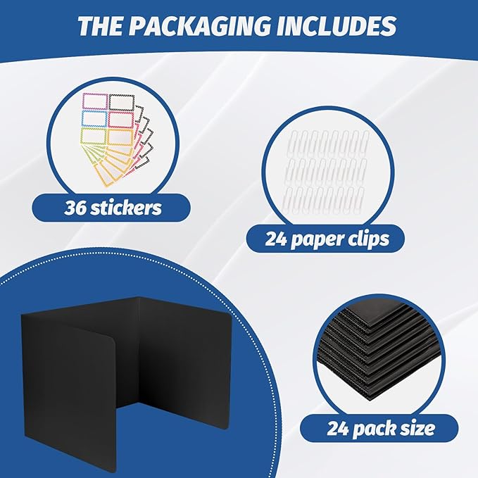 ZYINOZOC 24 Pack Desk Dividers for Students, 3-Fold Privacy Screens, Testing - Image 6