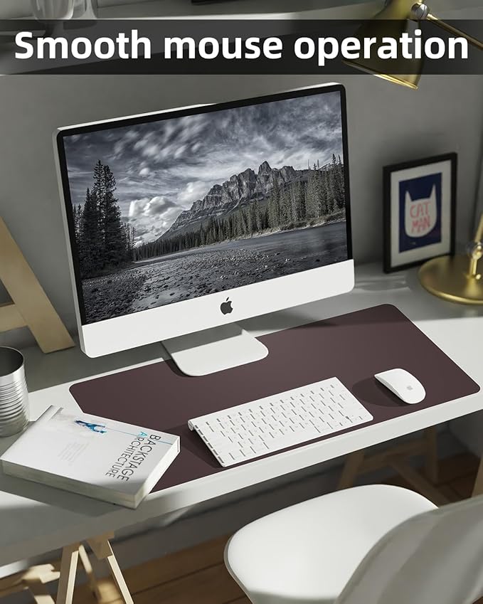 Non-Slip Desk mat, PULeather Desk Pad Protector, Office Desk Mat, Large Mouse - Image 5