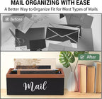 100% Real Wood Mail Organizer for Countertop, Dual-Sided Mail Script Design - Image 6