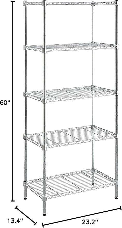 Amazon Basics 5-Shelf Adjustable, Storage Shelving Unit, Steel Organizer Wire - Image 11