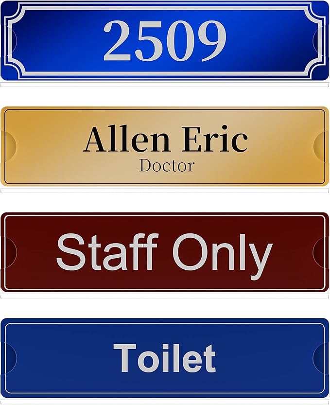 Richboom Acrylic Wall Name Plate Holder, 2x8 Inch, 5 Pack Clear Acrylic Sign - Image 5