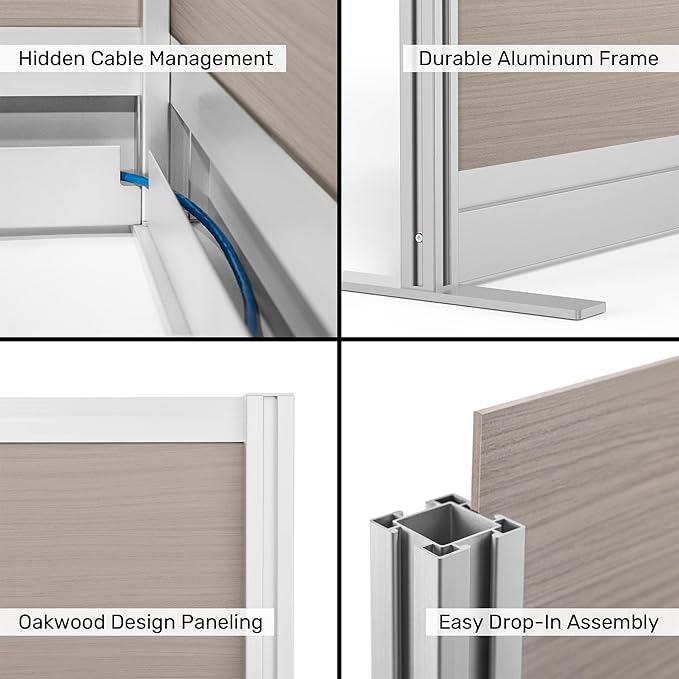 Stand Up Desk Store Oakwood Aesthetic Modular Walls | Room Divider Wall - Image 6