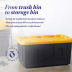 homz durabilt plastic storage bins with lids, 15 on a desk or shelf