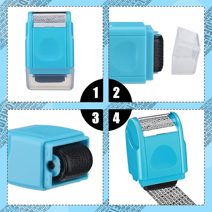 Nezyo 2 Pack Identity Protection Roller Stamp Identity Theft, Confidential - Image 4