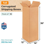 Tall Moving & Shipping Boxes 12x12x36 inches - Image 2
