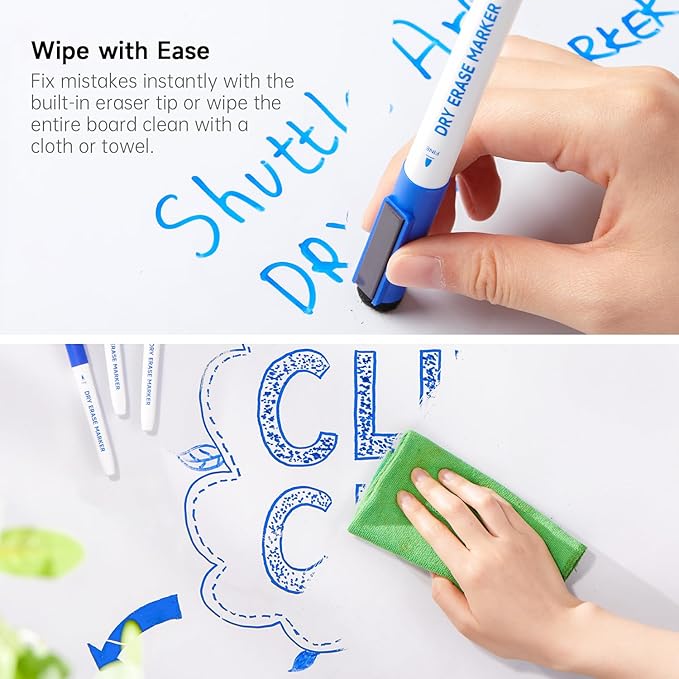 Shuttle Art Blue Dry Erase Markers, 60 Pack Magnetic Whiteboard Markers - Image 5