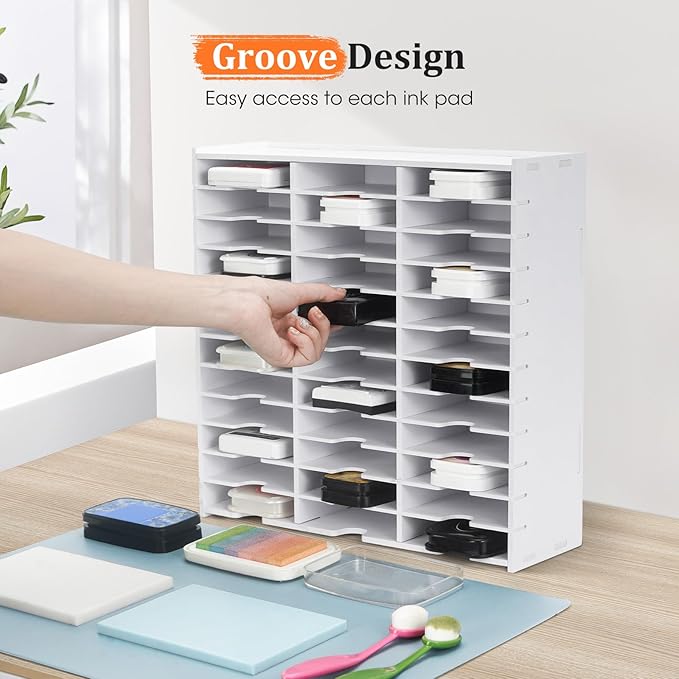 Krafetto 36 Grids Ink Pad Storage Rack, Wall-mountable Stamp Pad Organizer - Image 4
