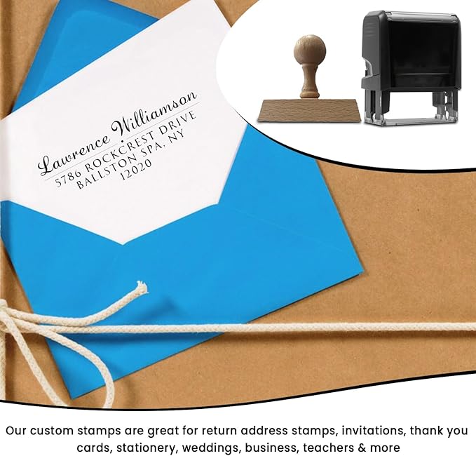 Custom Address Stamps Self Inking or Wood Handle 20+ Designs to Choose from! - Image 5