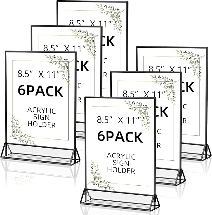PPH-Sisy Acrylic Sign Holder 8.5X11 Clear Sign Holder, Double Sided Flyer Holder by PPH-SisyPurchaseNow