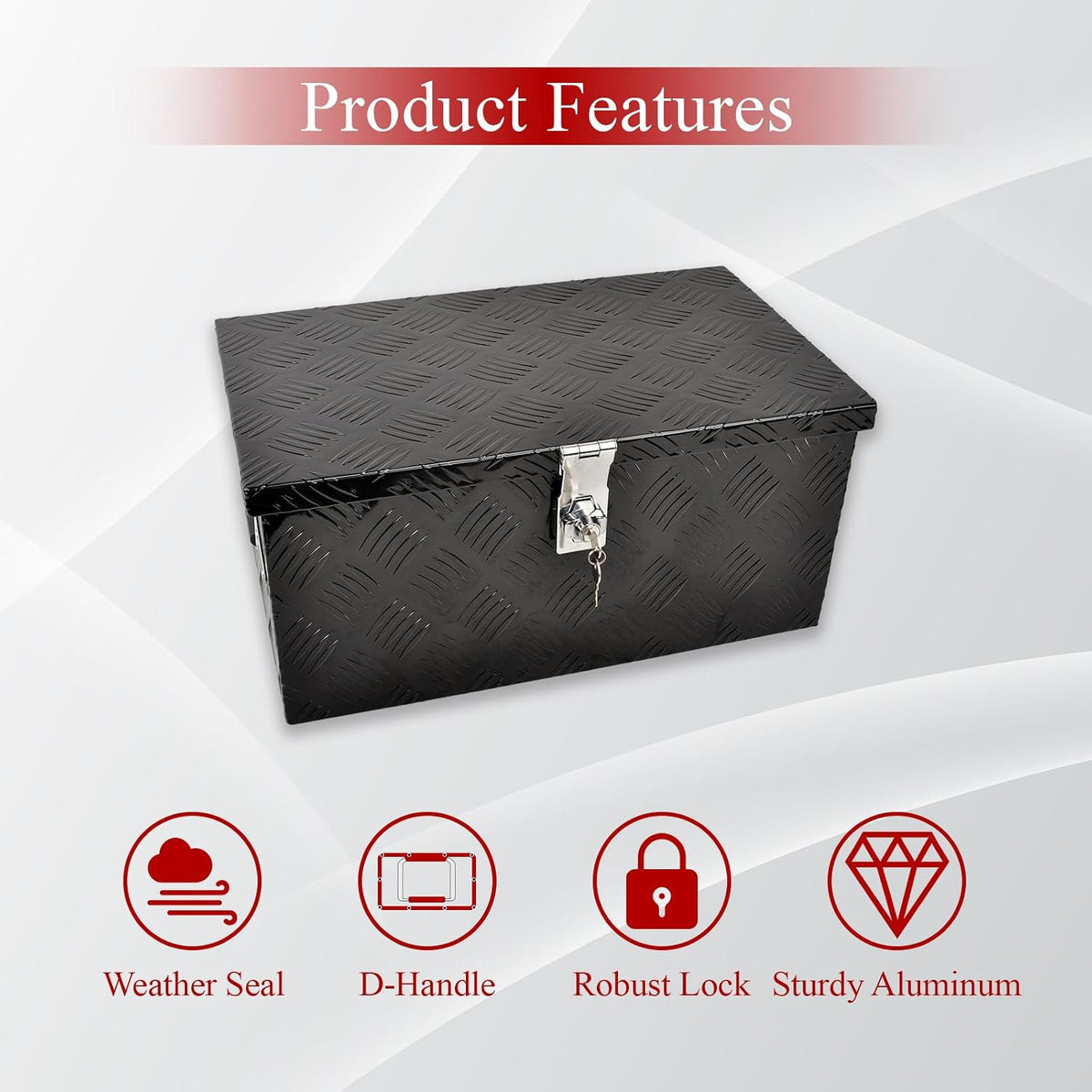 20''inch aluminum truck tool box truck bed (20", side view