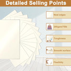 Silunkia 40 Sheets Cream Shimmer Cardstock 8.5 x 11 Ivory Paper, 75lb Off White - Image 3