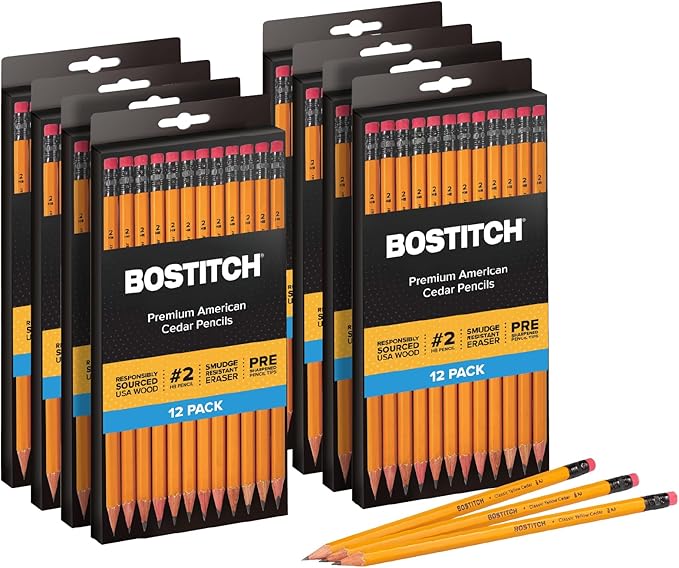 Bostitch Office Premium #2 Pencils, American Cedar Wood, Pre-Sharpened by BostitchOfficeProducts