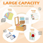 5x8 Index Card Holder with Dividers Bamboo Index Card Storage Box 4 - Image 4