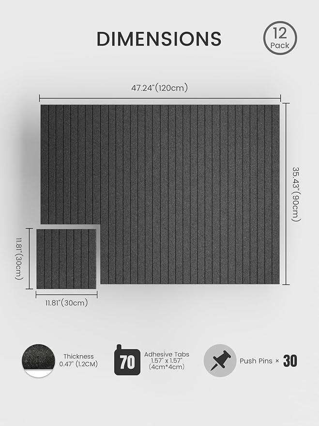 Bumusty Large Cork Board Alternative-47 x35 Felt Bulletin Board Tiles, - Image 2