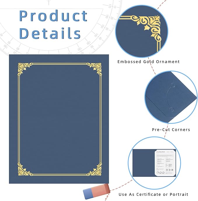 HAUTOCO 90 Pack Certificate Holders, Document Award Covers Certificate Folders - Image 3