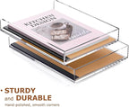 SANRUI 2 Tier Acrylic Stackable Paper Letter Tray, Vertical A4 File Desk - Image 7