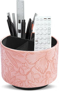 Hennaja Round Leather Art Supply Organizer, Remote Control Holder, 360 Degree by Hennaja