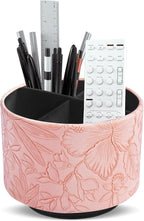 Hennaja Round Leather Art Supply Organizer, Remote Control Holder, 360 Degree by Hennaja