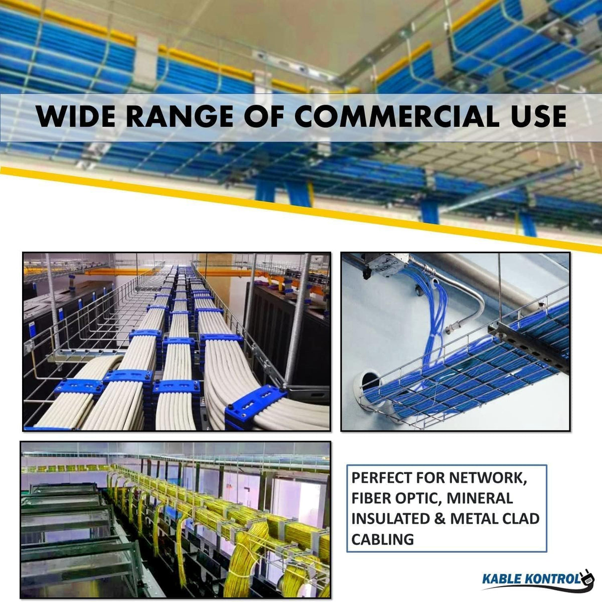 Kable Kontrol Cable Tray - 10 Feet Long x 4" W x 2” H - 30 Pcs Bulk Pack...