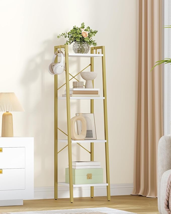 Hzuaneri Ladder Shelf, Bookshelf Bookcase, Freestanding Corner Storage Shelve - Image 7