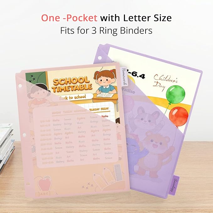 6-Tab Letter Size Dividers for 3 Ring Binder, Wheat Straw Binder Dividers - Image 3