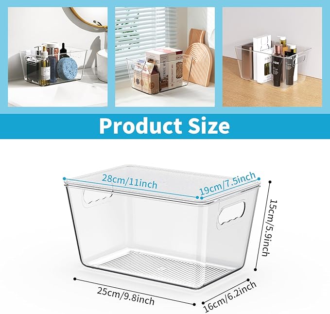 KJIXYUNG 6 Pack Clear Stackable Storage Bins - Image 3