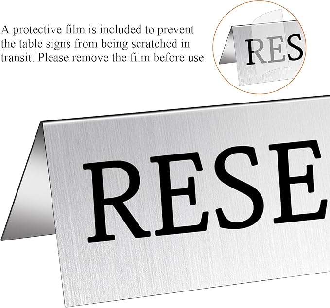 Milkary 30Pcs Metal Reserved Table Signs, Double Sided Reserved Seating Signs - Image 4