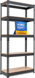 HOMEDANT 28" W 5 Tier Heavy Duty Garage Shelving Adjustable Metal Rack Storage by TheBestOrganizingSolution