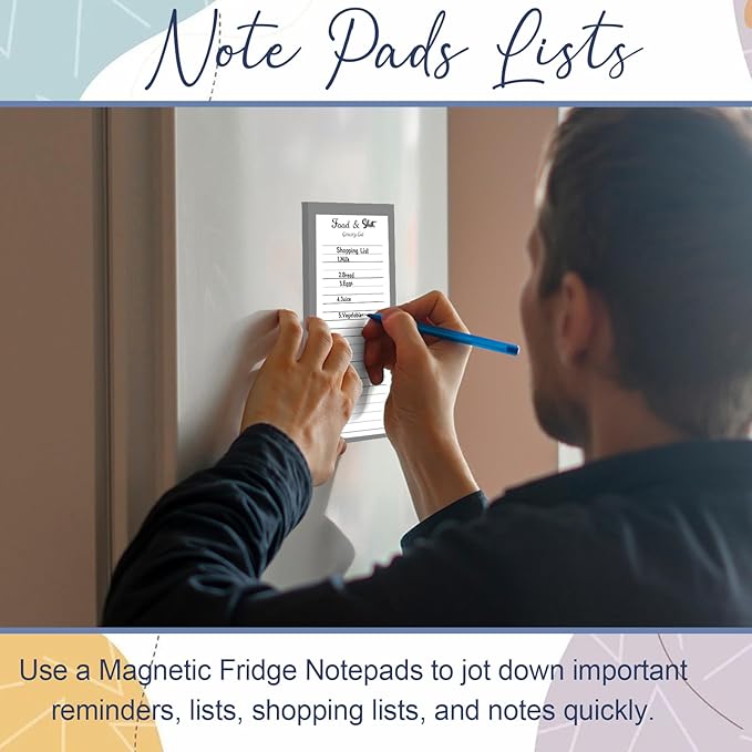 Utron 2 Pack Magnetic Notepads for Refrigerator, 100 Pages/Book Grocery List - Image 6