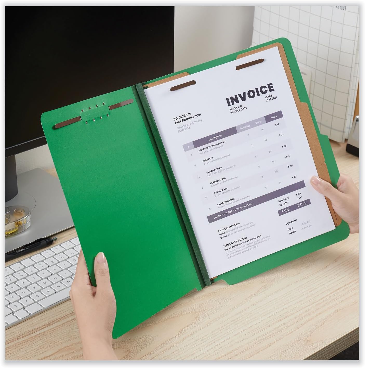 Universal 10302 Pressboard Classification Folders, Letter, Six-Section, Emerald Green (Box of 10)