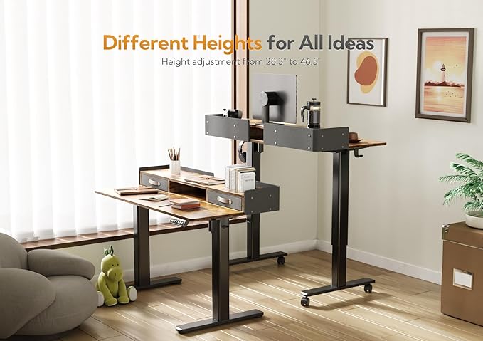 Claiks Standing Desk with Drawers, Stand Up Electric Standing Desk Adjustable - Image 5