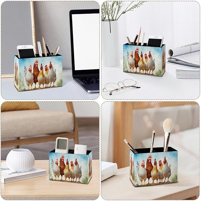 Famame Chicken Roosters Farm Animals Pencil Holder - Image 3