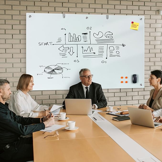 Large Glass Dry Erase Board, 72 x 48 Inches Magnetic Glass Whiteboard - Image 6