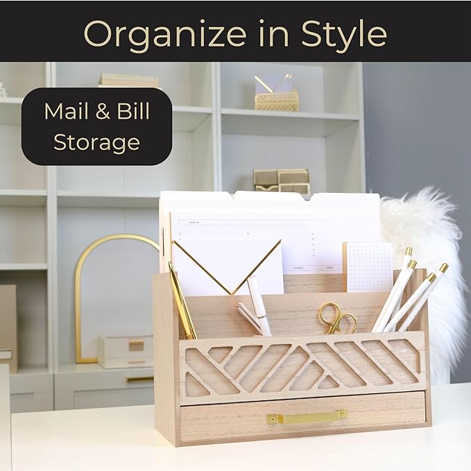 BLU MONACO | Wooden Mail Organizer - Image 2