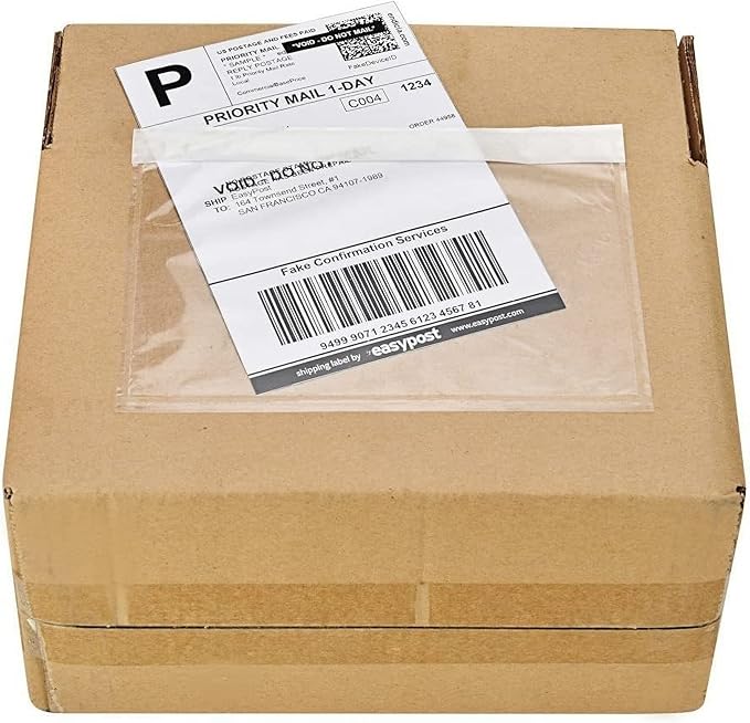 9527 Product 6" x 9" Clear Adhesive Top Loading Packing List Clear Shipping - Image 2