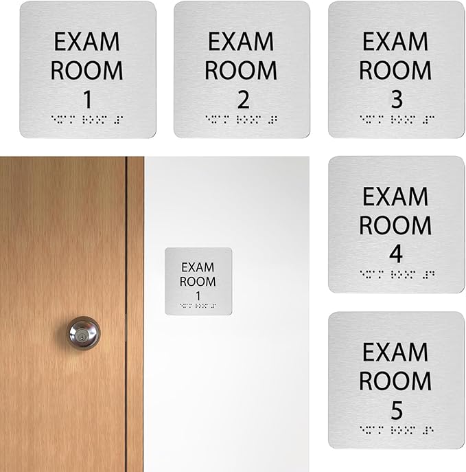 Exam Room Sign 6" x 6" Numbers 1-5 by Alaisee