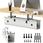KIGJU Under Desk Cable Management Tray, 30-inch No-Drill Cord Organizer