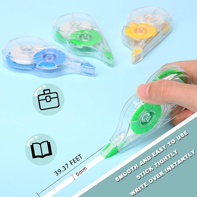 Jovanssen White Correction Tape, 12 Pack, 39.37 Feet Correction Tape - Image 2
