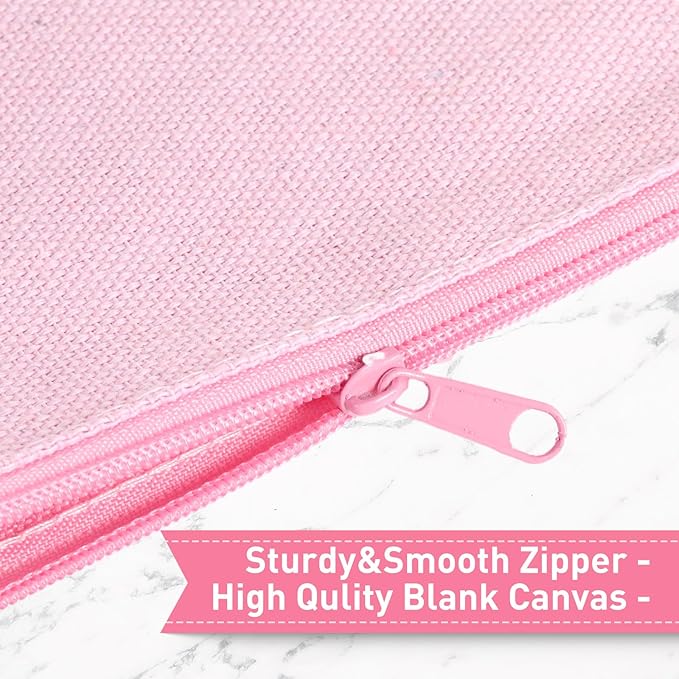 Reginary 80 Pack Canvas Zipper Makeup Bags Bulk Pencil Pouches Blank DIY Craft - Image 3