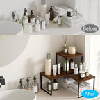 Golener Countertop Organizer Corner Shelf, 2 Tier Adjustable Stackable Corner - Image 5